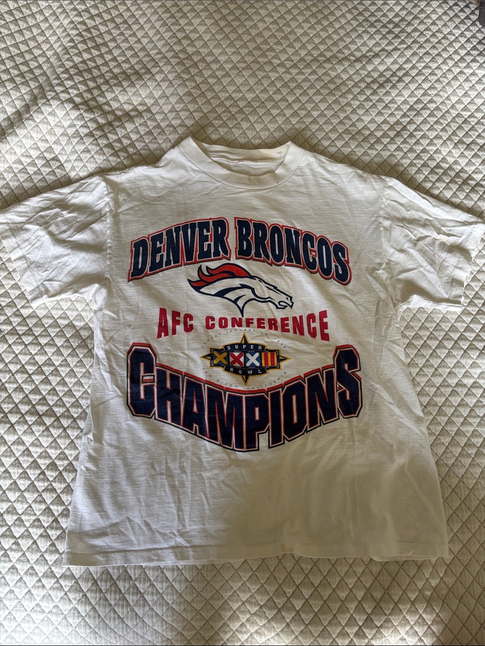 White Denver Broncos AFC Conference Champions Tee